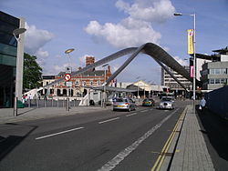The "Whittle Arch" outside the Transport Museum, named after Sir Frank Whittle