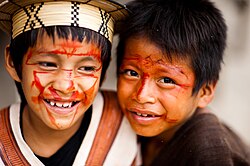Asháninka boys with face paint, Acre, 2010