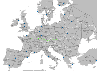 Planned high-speed rail link Paris—Bratislava