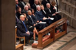 Biden attending the state funeral of George H. W. Bush in December 2018