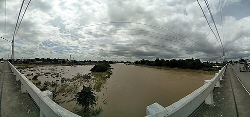 Flooding of Pampanga River floodplain after Typhoon Quinta, 2020 (view from Santa Rosa, Nueva Ecija bridge).