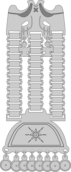 Drawing of a trapelacucha, a silver finery piece.