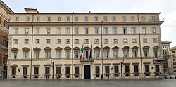 Chigi Palace in Rome, the seat of the Council of Ministers and the official residence of the Prime Minister of Italy.