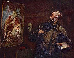 Honoré Daumier, The Painter (1808–1879), oil on panel with visible brushstrokes