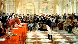 Alexander Pushkin recites his poem before Gavrila Derzhavin (1815)