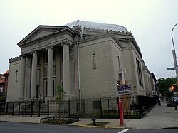 First Church of God in Christ at Park Place and Kingston Avenue in Brooklyn, New York; it took over a former synagogue