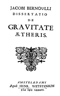 Jakob Bernoulli, De gravitate aetheris, 1683