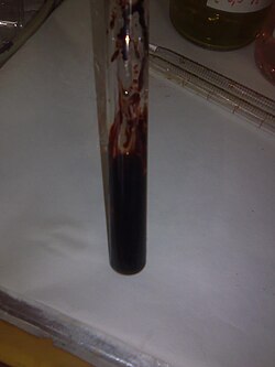 Blood-red positive thiocyanate test for iron(III)