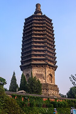 The Tianning Pagoda, built around 1120 during the Liao dynasty, one of the oldest surviving structures in Beijing