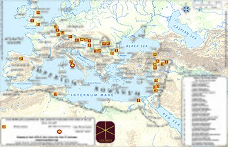 Map of Roman legions by 212 AD[14]