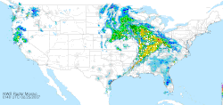 Extratropical cyclonic snowstorm, February 24, 2007—(Click for animation.)
