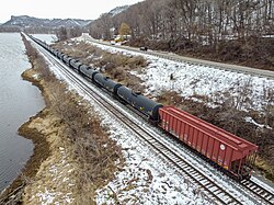 Oil train near La Crosse, Wisconsin