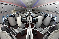 Qatar Airways' Boeing 787-8 Dreamliner Business Class cabin