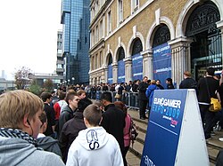 Outside the 2009 Eurogamer Expo at Old Billingsgate Market, London