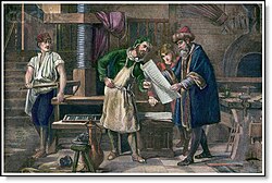 Gutenberg initiated the spread of printing from Mainz, Germany