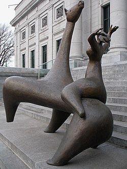 La Cavalière by Charles Daudelin, 1963, installed in front of the pavilion Gérard Morisset of the Quebec National Museum of Fine Arts in Quebec City