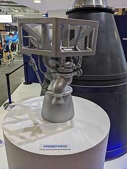 Model of the Prometheus rocket engine, featured at IAC 2022
