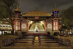 The Pantomime Theatre, opened in 1874, is the oldest building in the Tivoli Gardens.