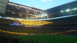 Wembley hosted the 2013 UEFA Champions League final between Bayern Munich and Borussia Dortmund.