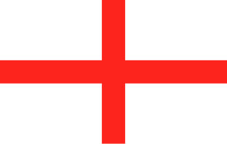 The Cross of Saint George as a rectangular (3:5 ratio) flag.