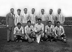 The Argentina squad that played the 1930 World Cup match vs. Mexico.