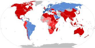 Stages of economic integration around the world (each country colored according to the most integrated multilateral agreement that it participates in): Multilateral free-trade area (AANZFTA, ASEAN, CEFTA, CISFTA, COMESA, CPTPP, EFTA, GAFTA, PAFTA, RCEP, SADCFTA, SAFTA, USMCA) vte