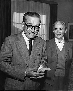 Ivo Andrić with his wife Milica, upon learning he had won the Nobel Prize in Literature