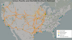 Union Pacific and Norfolk Southern Railroads