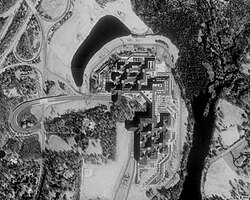 AT&T Basking Ridge complex prior to becoming corporate headquarters. Satellite image from 1991.