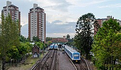 Mitre Line CSR Electric Multiple Units at Tigre train station.