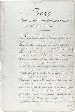 The original treaty of the Louisiana Purchase