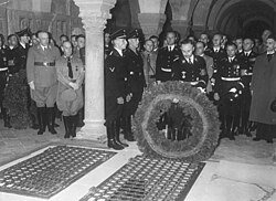Heinrich Himmler attending the Henry the Fowler Celebration in the St Servatius Church in Quedlinburg, 1938