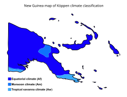 Papua New Guinea map of Köppen climate classification