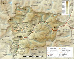 Topographic map of Andorra.