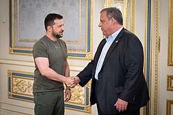 Christie with Ukrainian President Volodymyr Zelenskyy, on August 4, 2023.