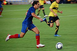 Xavi in action for Barcelona in 2008