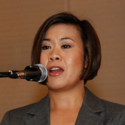 Veronica Pedrosa of Al Jazeera addressing an ABU conference