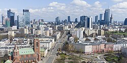 Warsaw is the largest city in Poland, and an economic hub of the country.