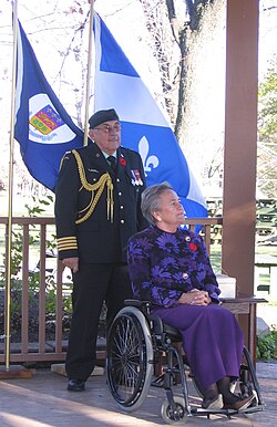 Aide-de-camp Colonel Jean-Claude Cloutier with lieutenant-governor of Quebec Lise Thibault in 2006