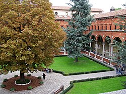 Università Cattolica del Sacro Cuore, an Italian private research university founded in 1921. Its main campus is located in Milan, Italy, with satellite campuses in Brescia, Piacenza, Cremona and Rome. Degrees are offered both in Italian and in English.[62]