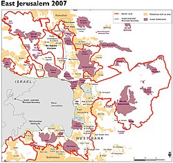 Israeli West Bank barrier in Jerusalem
