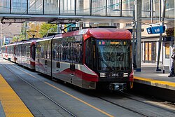 The CTrain is a light rail system operated by Calgary Transit.
