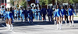 Dancers performing at Creole Festival Mardi Gras Parade in 2017