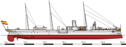 Spanish warship Destructor in 1890
