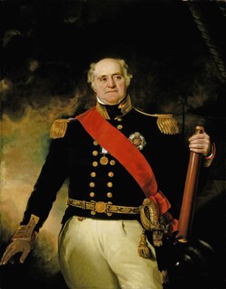 Portrait of Sir Thomas Hardy by Richard Evans, 1834. Hardy is shown in the full dress uniform of a Rear Admiral.