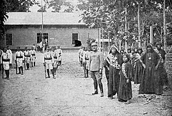 "Capt. Herrera and his troops, Perené Colony, June 1914."