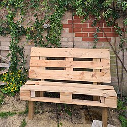 Example of a bench constructed from repurposed pallets