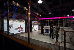 An interactive shootout exhibit at the Hockey Hall of Fame
