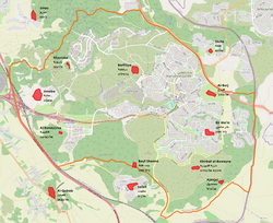 Map of depopulated Palestinian villages within municipal boundaries of Modi'in-Maccabim-Re'ut
