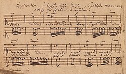 Musical score of one of Bach's compositions for keyboard